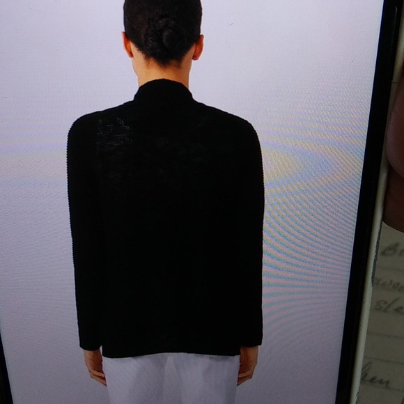 💵 HOST PICK- EILEEN FISHER CLASSIC LONG RIBBED CARDIGAN SWEATER,BLACK, S-XS - Picture 8 of 12